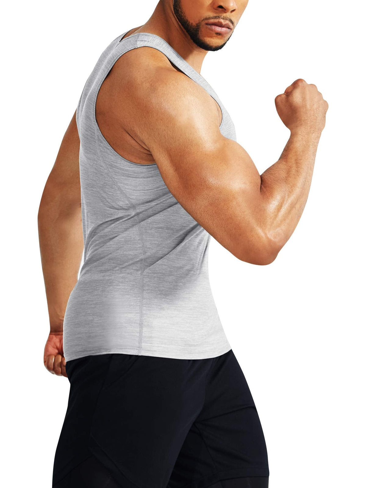 NELEUS Men's 3 Pack Compression Tank Top Tight Muscle Shirts,5074,Light Grey,US XL,EU 2XL