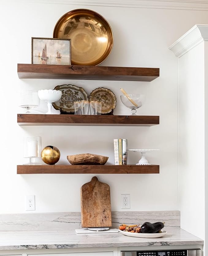 LEOPO 8-Pack 6 inch Floating Shelf Brackets, Hidden Shelf Bracket