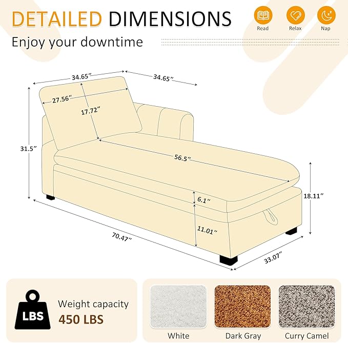 VANOMi 70.47'' Oversized Chaise Lounge Chair Indoor