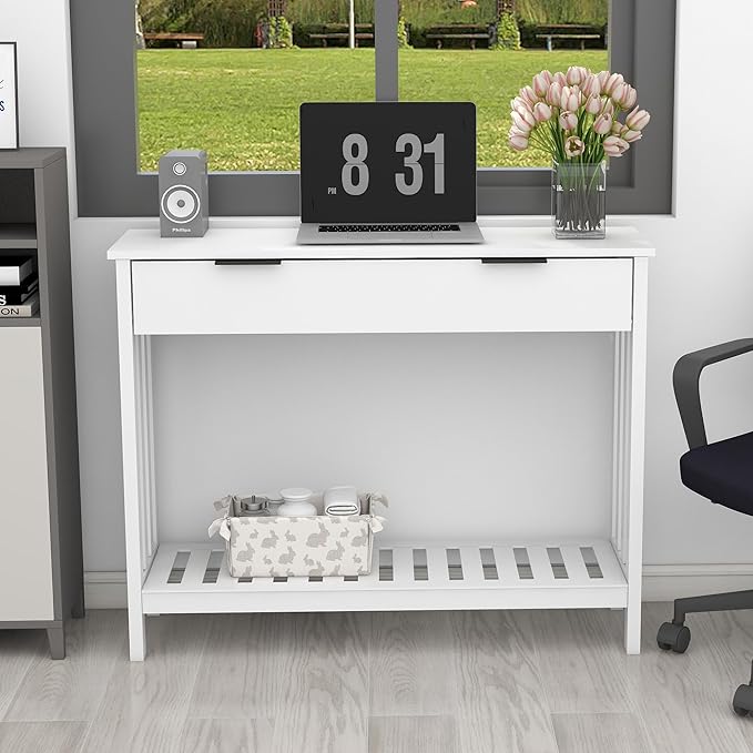 TaoHFE White Narrow Console Table