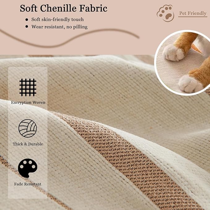 DREAMINGO Couch Cover Reversible Chenille Furniture Protector Sofa Covers