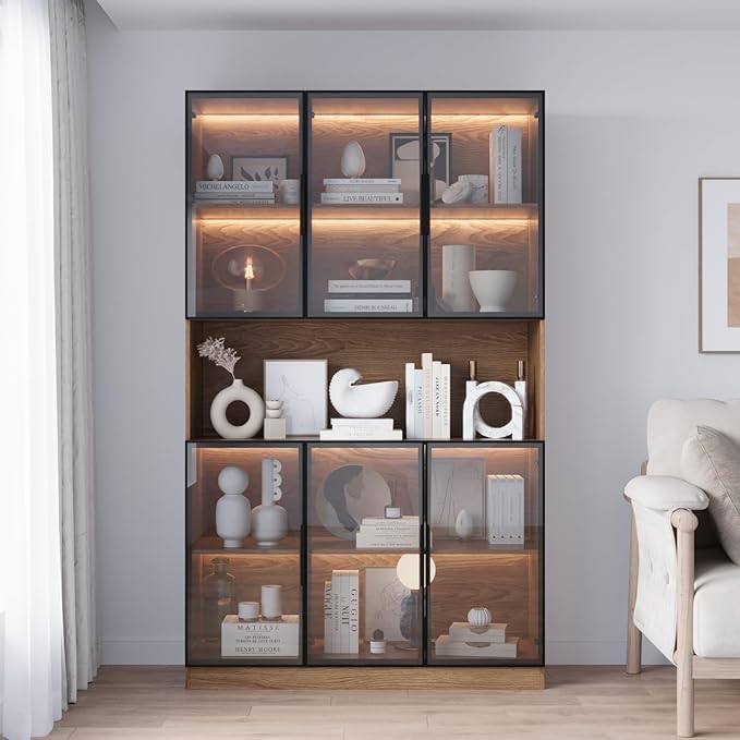 Mekminop Glass Doors Display Cabinet