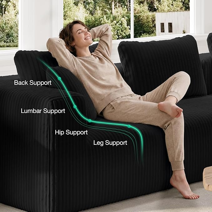 Novilla 141" Modular Sectional Sofa, Modern Cloud Sectional Couch