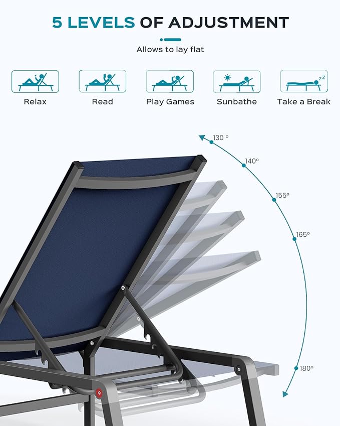 Aluminum Chaise Lounge Ourdoor