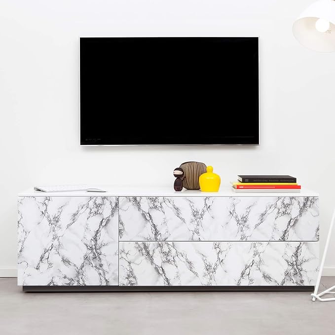 Livelynine 24 X394 Wide Marble Peel and Stick Wallpaper Kitchen Vinyl Wrap