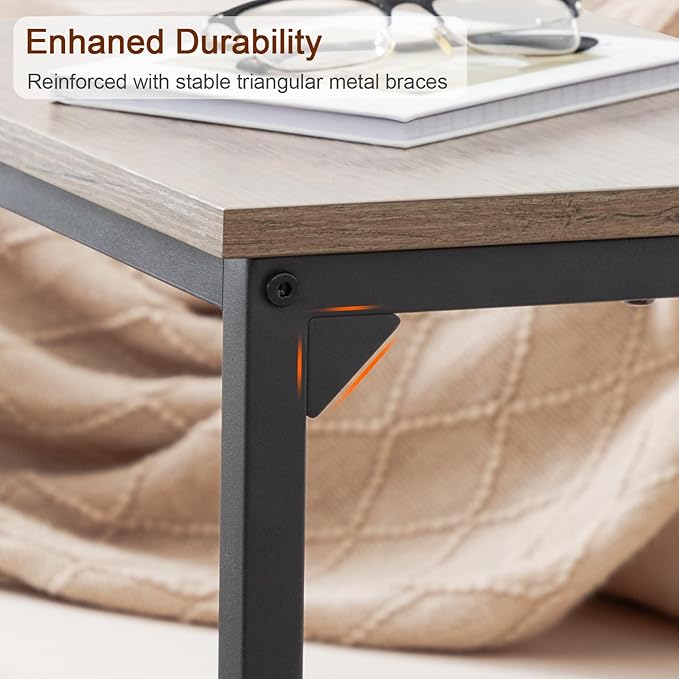 AMHANCIBLE C Shaped End Tables, Couch Side Tables that Slide Under, TV Trays