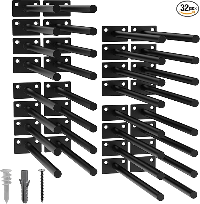 LEOPO 32-Pack 10 inch Floating Shelf Brackets, Hidden Shelf Bracket