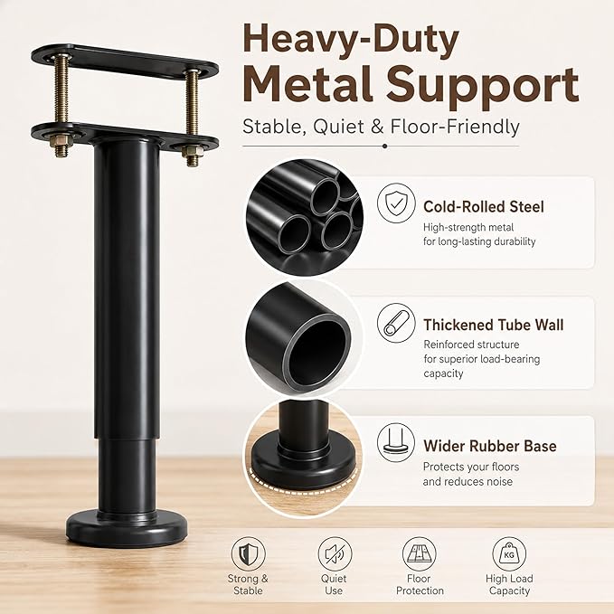 Adjustable Height Bed Frame Support Leg, Metal Bed Frame Support Legs