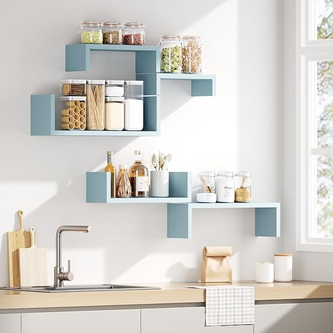 SRIWATANA Floating Shelves for Wall, Wall Shelves for Bathroom, Living Room