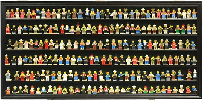 DisplayGifts Toy Minifigures Miniatures Display Case Frame Wall Cabinet Stand