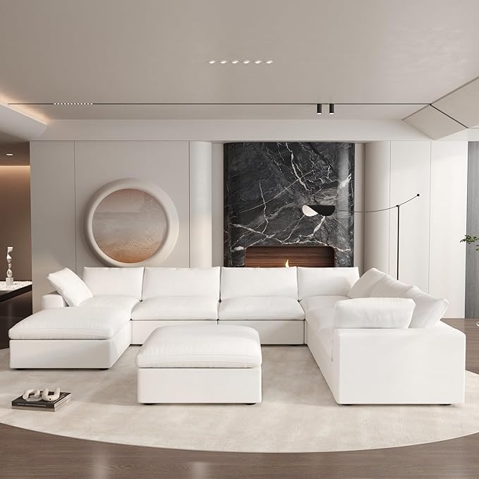Cloud Couch Modular Sectional Sofa, Oversized 8 Seater Sofa, 160.6" U Shaped