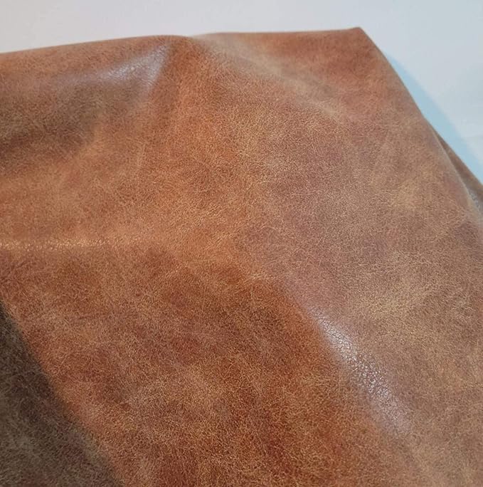 NAT Leathers, Blonde Light Tan Distress Crazy Horse Soft Faux Vegan Leather PU