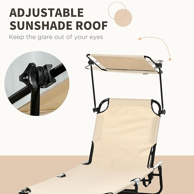 Outsunny Folding Chaise Lounge Pool Lounge Chairs Set of 2, Outdoor Sun Tanning