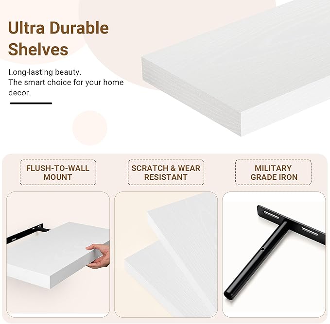 55 Inch Floating Shelves, 12 Inch Deep Floating Shelves