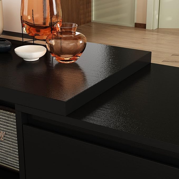 AGOTENI Expandable TV Stand Media Console Table, Modern Entertainment Center