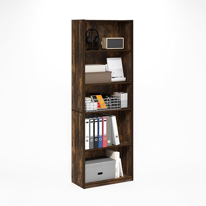 Furinno GEHRY Book Shelf, 5-Tier Bookshelf