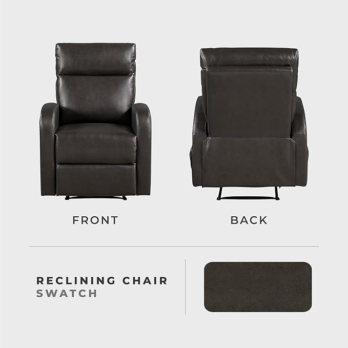 Lexicon Manual Recliner Chair, Faux Leather Reclining Chair, Wall Hugger
