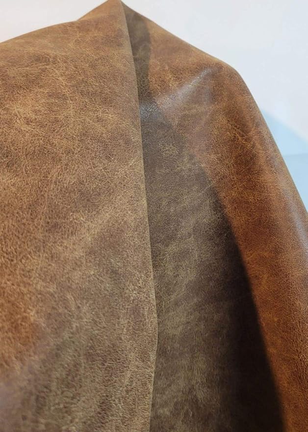 Acorn Medium Brown Distressed Soft faux Vegan PU {Peta Approved Vegan} Leather