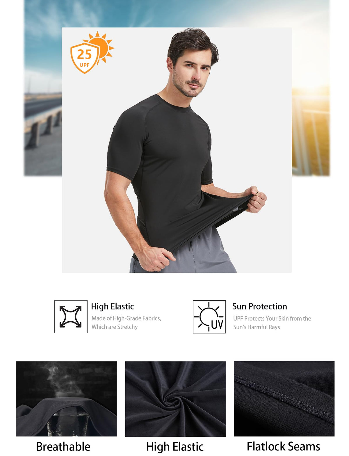 Dalavch 4 Pack Compression Shirts and Tank Tops Men Short Sleeve/Sleeveless Athletic Undershirt for Sport 2 Black 2 White Large