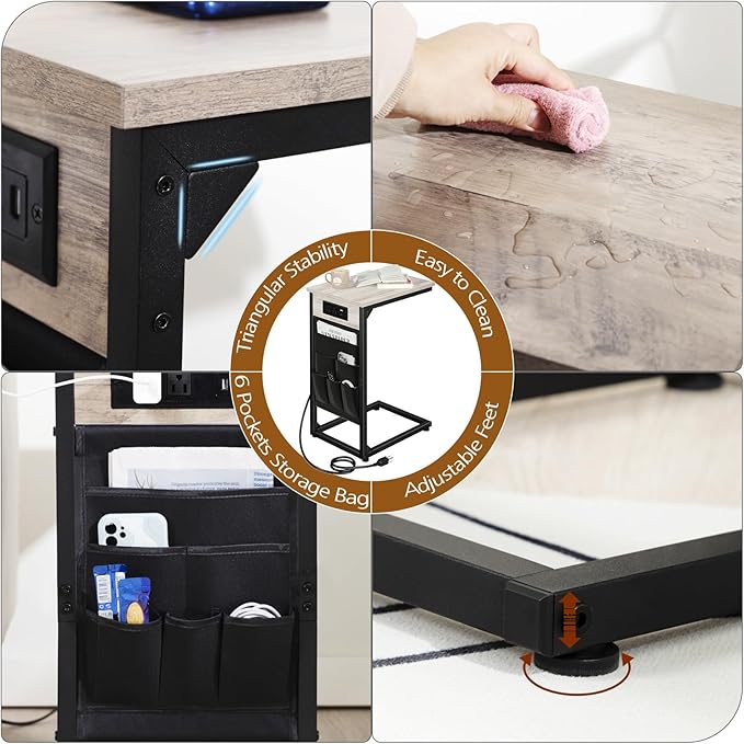 AMHANCIBLE C Shaped End Table
