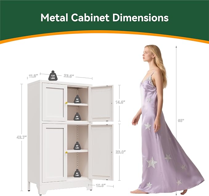 Bevivog Metal Locker Storage Cabinet, Home Accent Cabinets