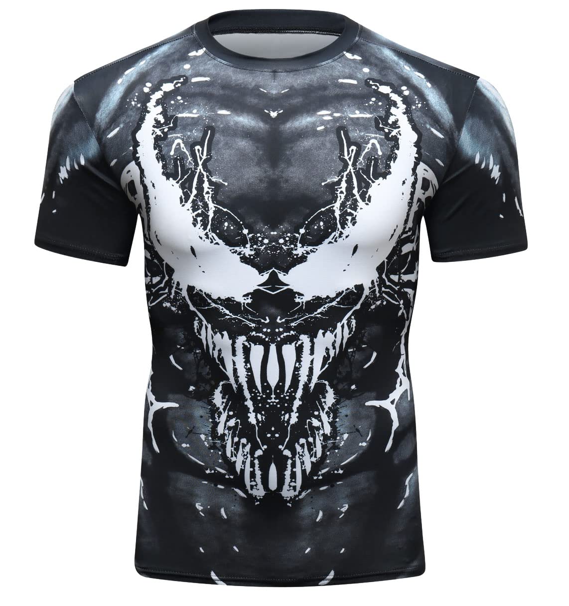 Red Plume Men's Compression Shirt Short Sleeve Base Layer Tops Cool Dry T Shirts (Style b, L)