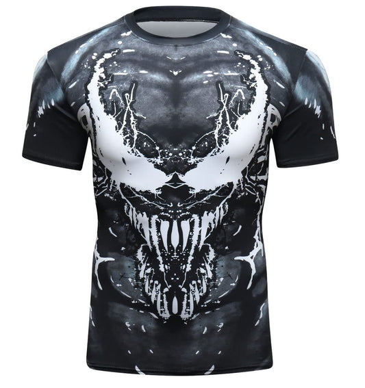 Red Plume Men's Compression Shirt Short Sleeve Base Layer Tops Cool Dry T Shirts (Style b, L)