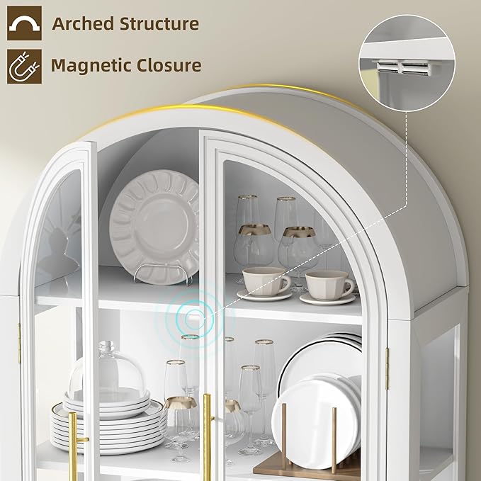 Vlsrka 71" Arched RGB Curio Cabinet