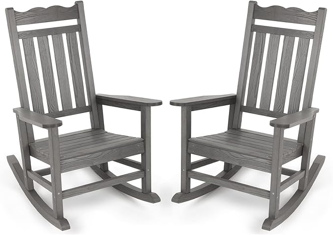 Stoog Outdoor & Indoor Rocking Chairs Set of 2, All-Weather Porch Rocker