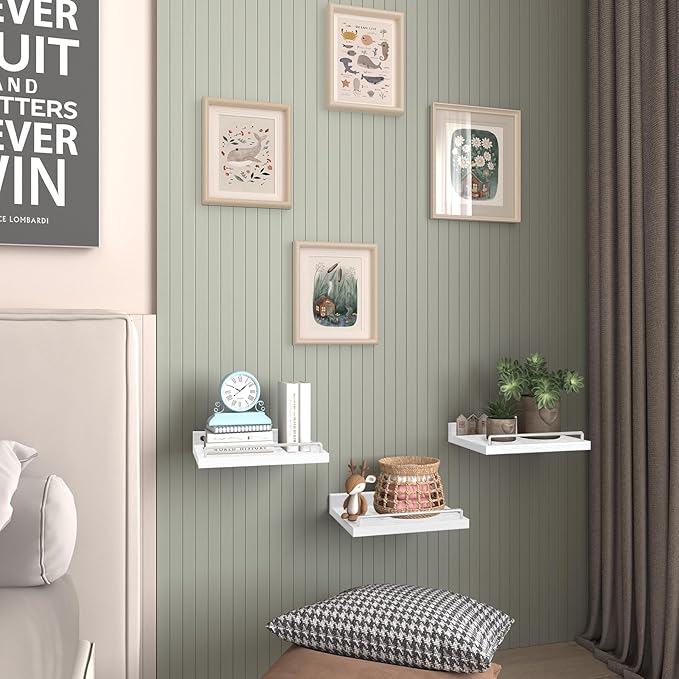 RYOFOBETTO Small Floating Shelf, 6 X 9 Inches Farmhouse Wall Shelves