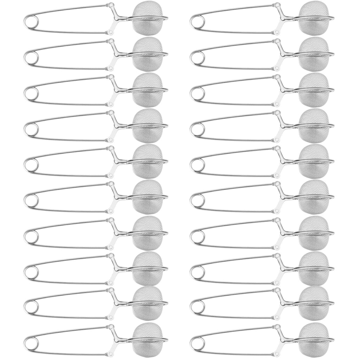 Yinder Loose Leaf Tea Infuser Stainless Steel Mesh Snap Tea Ball Strainers with Handle Metal(Silver)