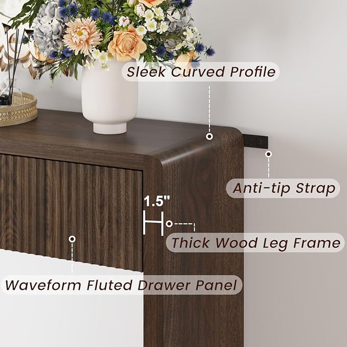 FATORRI Console Entryway Table, Narrow Wooden Sofa Table