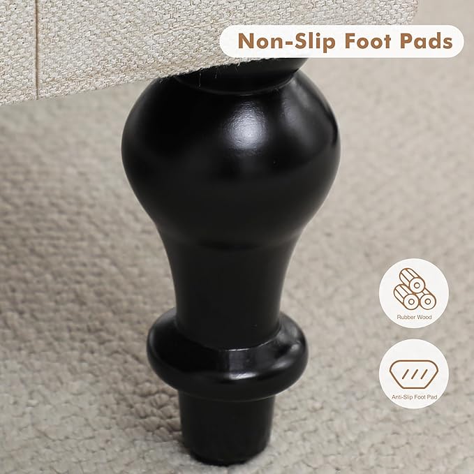 Accent Chair for Living Room, Mid Century Modern Upholstered Armchair, Wingback