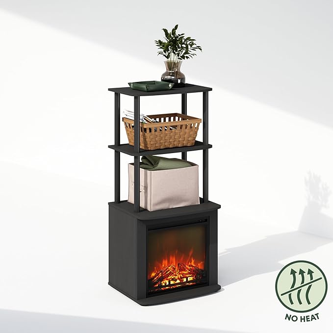 Furinno Turn-N-Tube Side Table, 3-Tier NO Heat Fireplace End Table