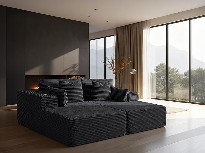 72" Cloud Sectional Couch, Comfort Sleep Sofa