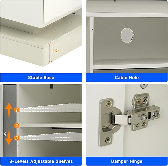 chartustriable 71IN LED TV Stands w/Power Outlet