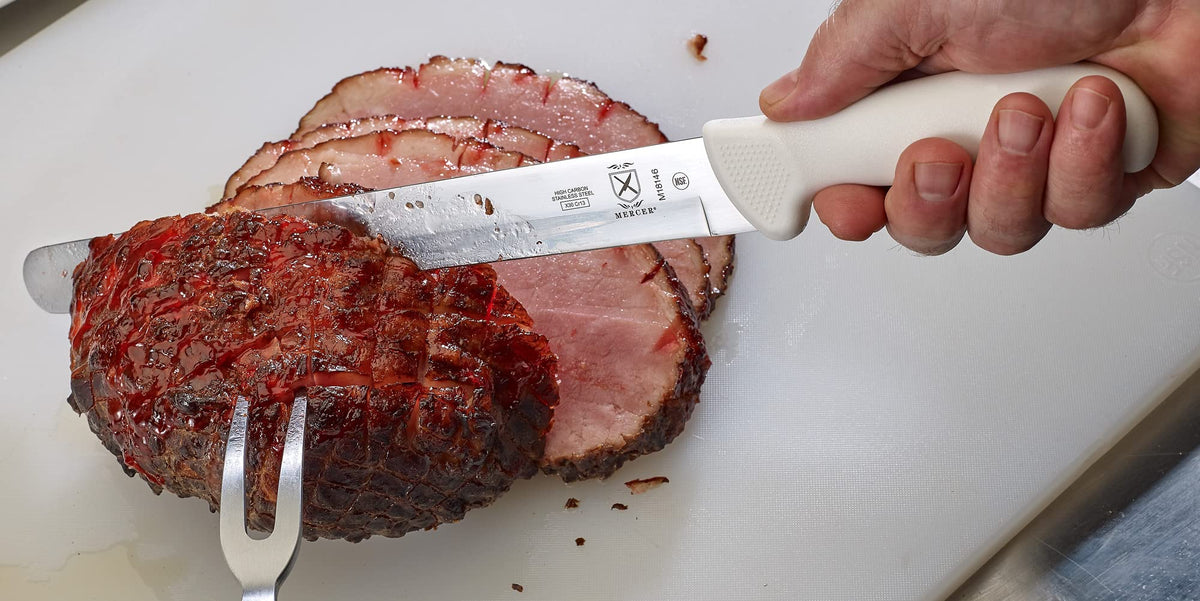 Mercer Culinary Ultimate White 12" Plain Edge Slicer Knife