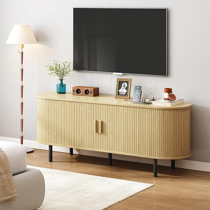ONBRILL 63" TV Stand with Power Outlet