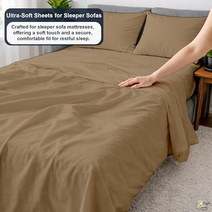 Cottington Lane Sleeper Sofa Sheets Full Size, 4 Piece Premium Quality 100%
