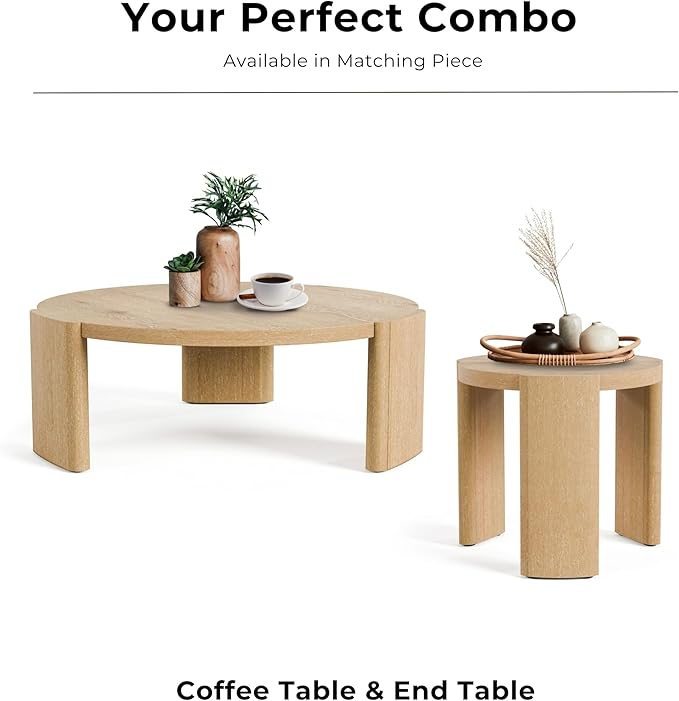 Furniture of America Carys Modern Solid Wood 20-inch Round End Table