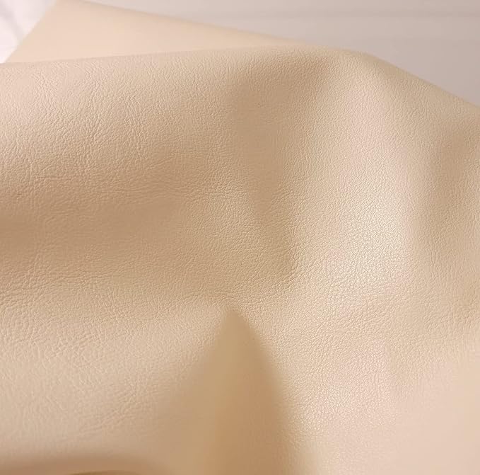 Bone Offwhite Soft Faux Vegan PU Leather by The Yard Synthetic Pleather 0.9 mm