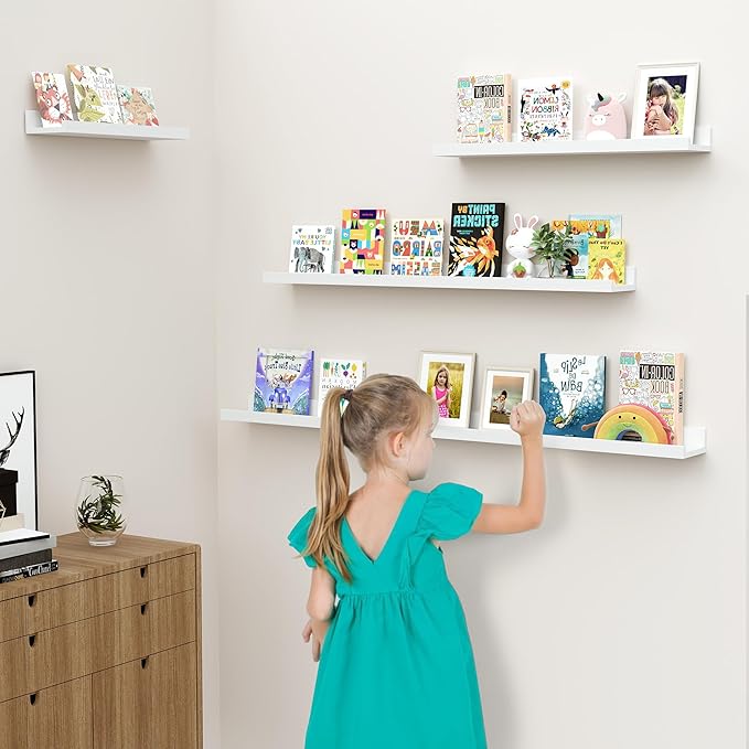 Floating Shelves for Wall, 24 inch Wood Floating Shelves Set of 2, Picture