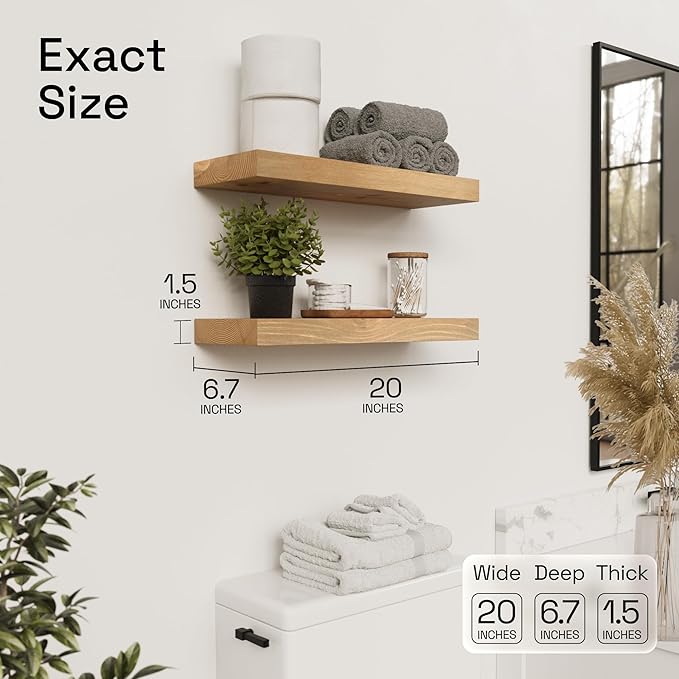 BAOBAB WORKSHOP Natural Wood Floating Shelves