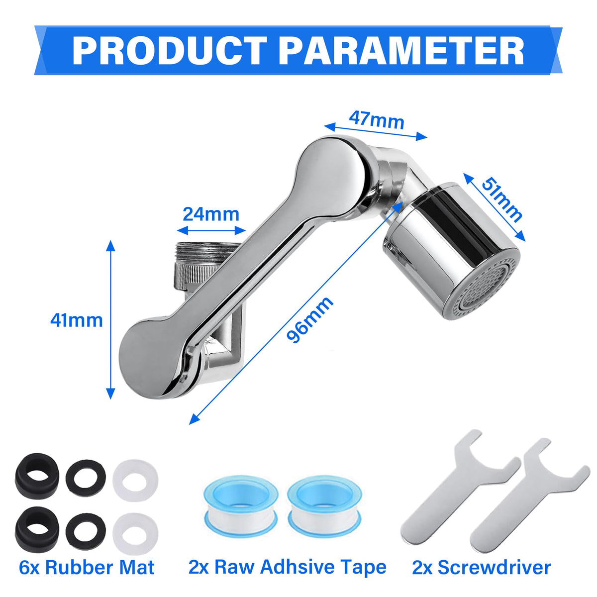 360° Rotating Faucet Extender with Adapter – Multifunctional Sink Spray Head for Bathroom & Kitchen Sinks (Extender 2-pack)