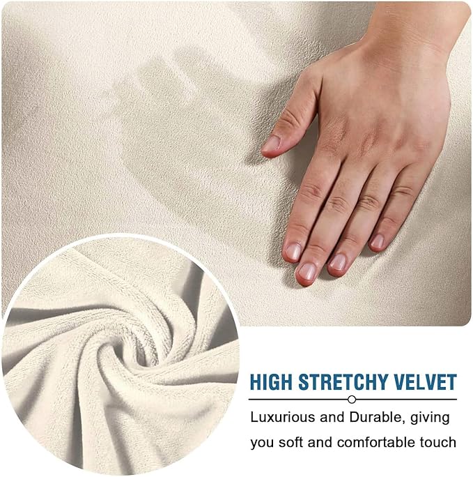 H.VERSAILTEX Modern Velvet Plush 4 Piece High Stretch Sofa Slipcover Furniture