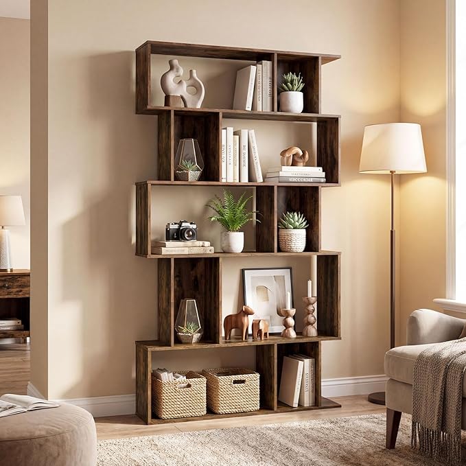 Giantex 5-Tier Bookshelf, 10-Cube Geometric Book Case