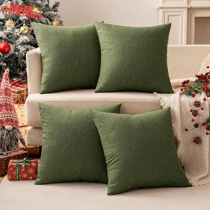 MIULEE Pack of 2 Decorative Outdoor Solid Waterproof Throw Pillow Covers Faux