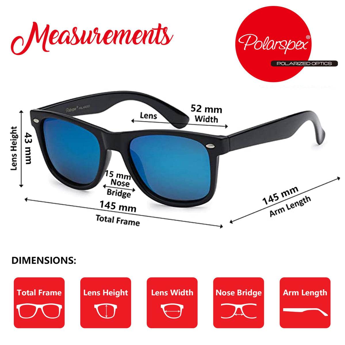PolarSpex Polarized Sunglasses for Men and Women – UV Protection, Durable & Lightweight Retro Sunglasses for Driving, Fishing