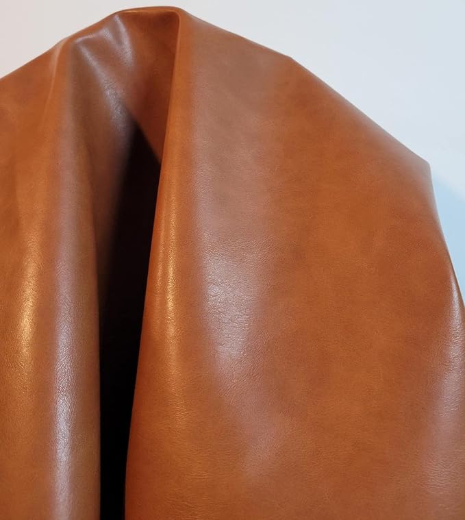 Golden Tan Smooth Soft Faux Vegan PU Leather by The Yard Synthetic Pleather 0.9