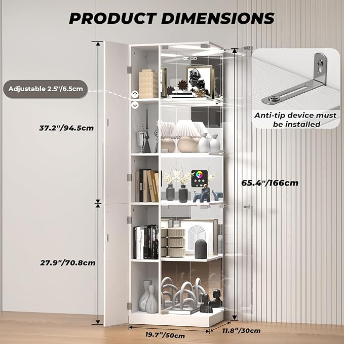 VersionTECH. Glass Display Cabinet